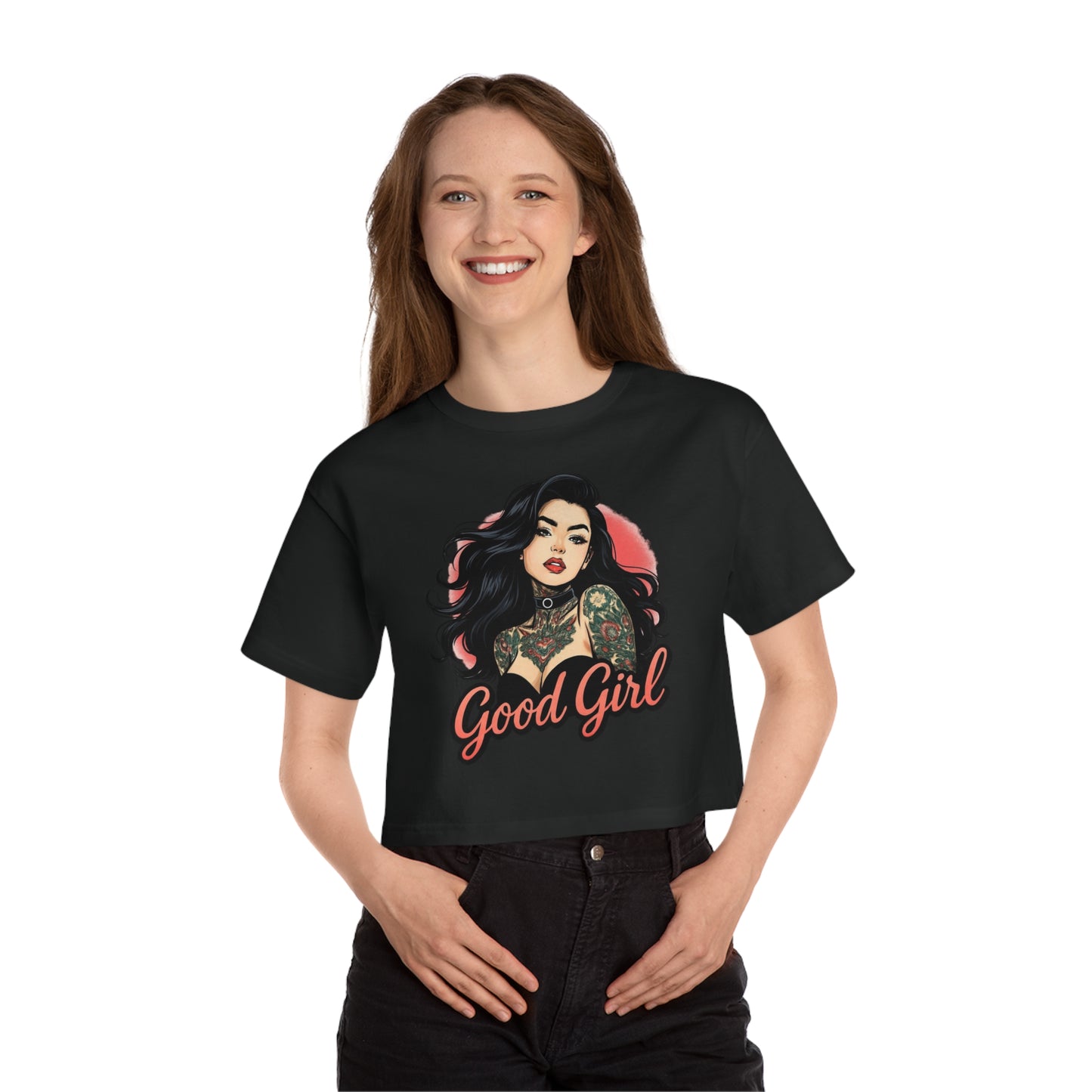 Pillow Talk Collection Champion Crop Tee Good Girl