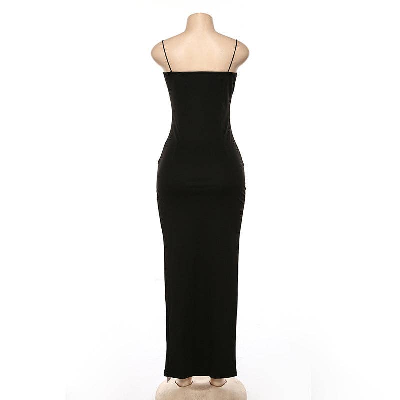 Summer 2025 Sexy Backless Slit Dress  Europe Style