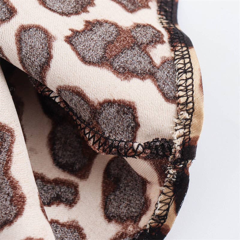 Summer Chic Animal Print Silk Dress  Euro Style