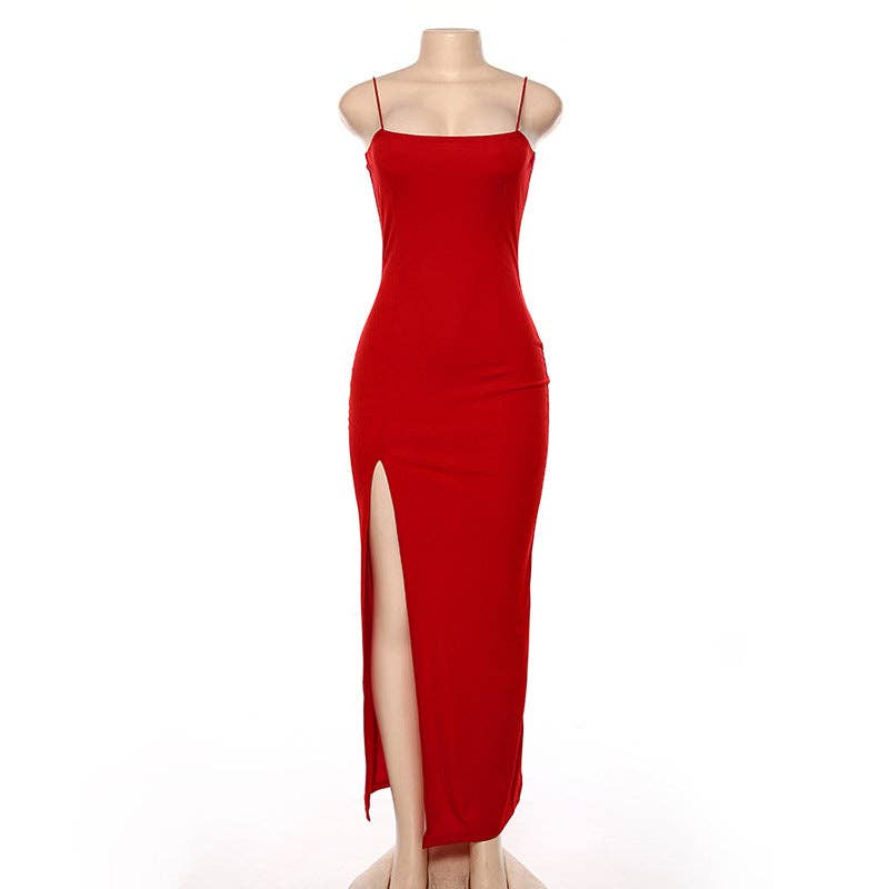 Summer 2025 Sexy Backless Slit Dress  Europe Style