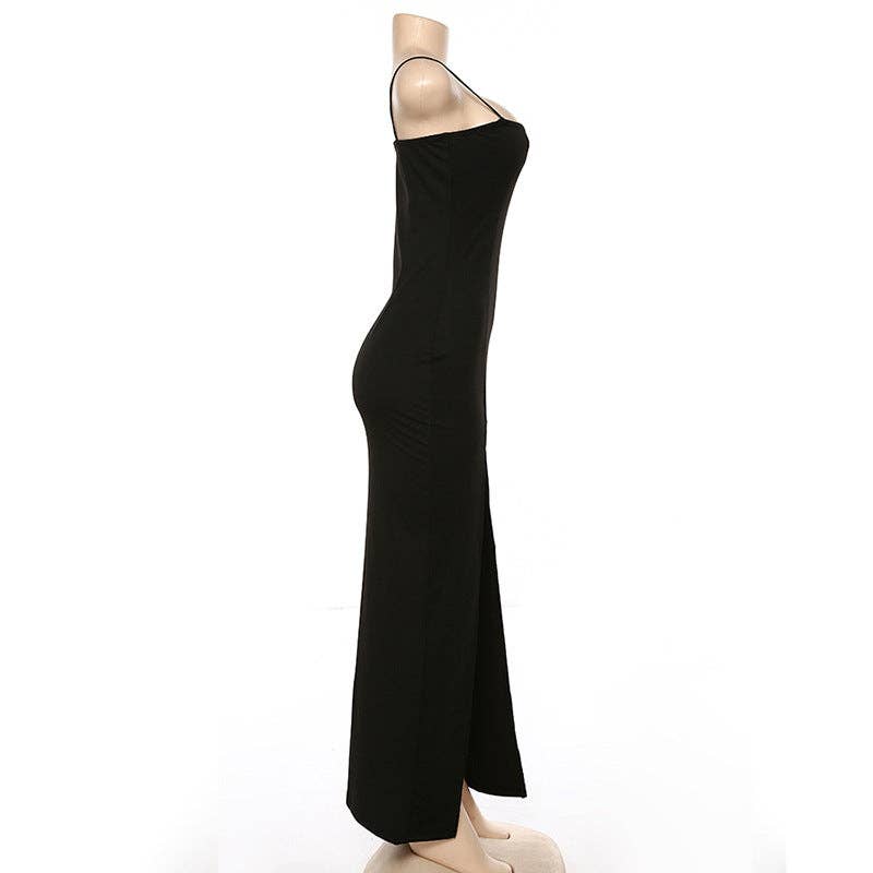 Summer 2025 Sexy Backless Slit Dress  Europe Style