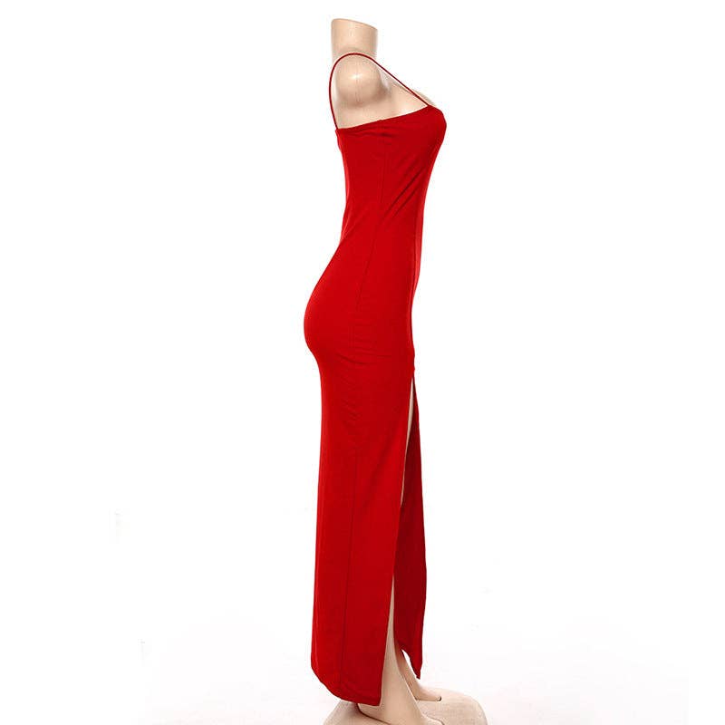 Summer 2025 Sexy Backless Slit Dress  Europe Style